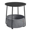 BEISTELLTISCH Grau, Schwarz rund  - Schwarz/Grau, Trend, Holzwerkstoff/Textil (45/50/45cm) - MID.YOU