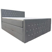 BOXSPRINGBETT 180/200 cm  in Graphitfarben  - Graphitfarben, MODERN, Textil (180/200cm) - Livetastic