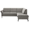 ECKSOFA in Flachgewebe Graubraun  - Graubraun/Schwarz, Konventionell, Textil/Metall (241/190cm) - Beldomo Comfort