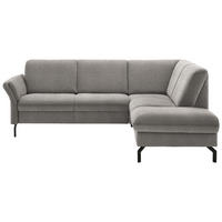 ECKSOFA in Flachgewebe Graubraun  241/190 cm  - Graubraun/Schwarz, KONVENTIONELL, Textil/Metall (241/190cm) - Beldomo Comfort