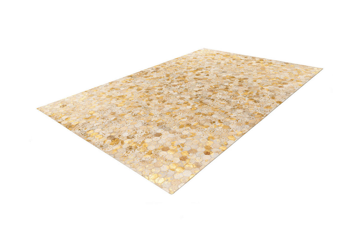 KOŽENÝ KOBEREC, 160/230 cm, zlatá - zlatá, Konventionell, koža/textil (160/230cm)