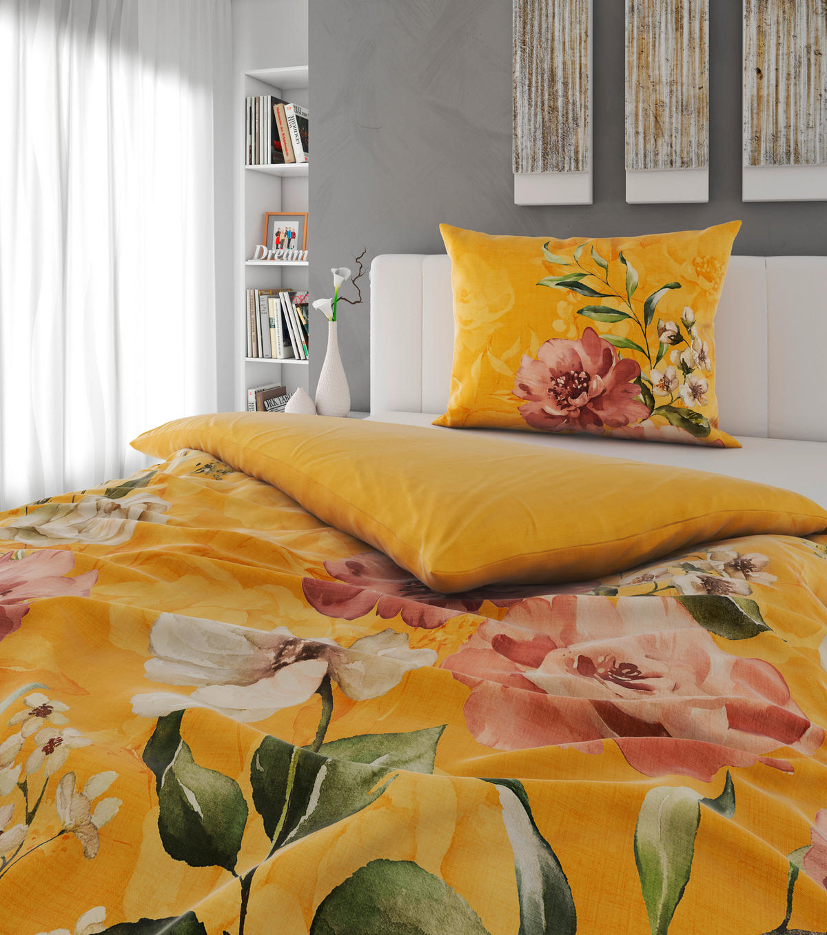BETTWÄSCHE Mavie Satin 140/200 cm  - Gelb, KONVENTIONELL, Textil (140/200cm) - Esposa