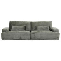 BIGSOFA in Chenille Grün  - Schwarz/Grün, Konventionell, Kunststoff/Textil (282/73/115cm) - MID.YOU