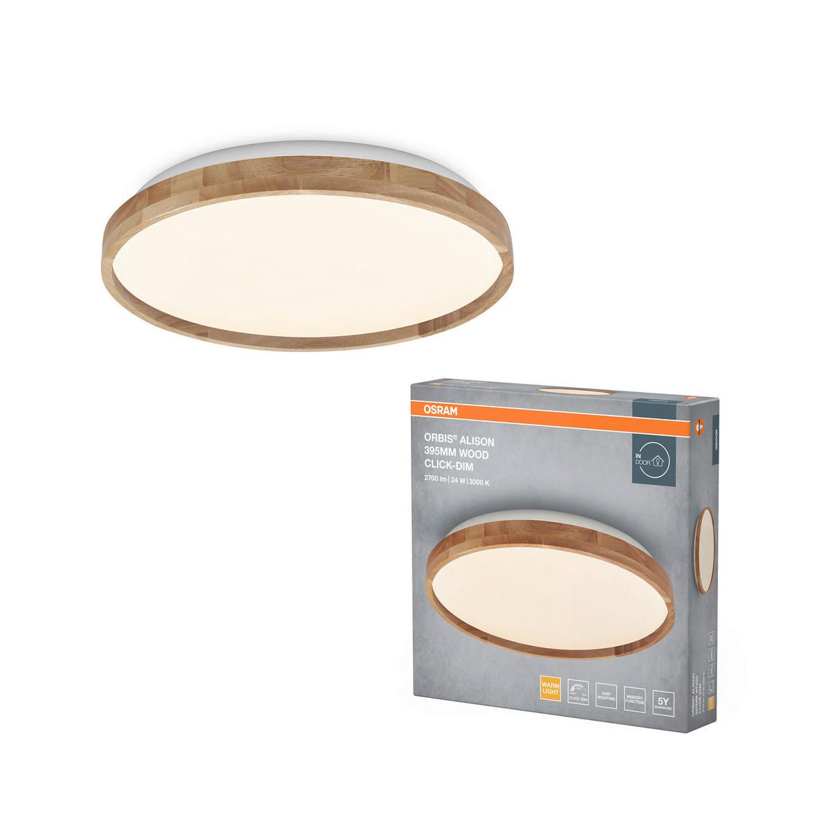 LED-DECKENLEUCHTE 39.5/7 cm   - Basics, Kunststoff/Metall (39.5/7cm) - Osram