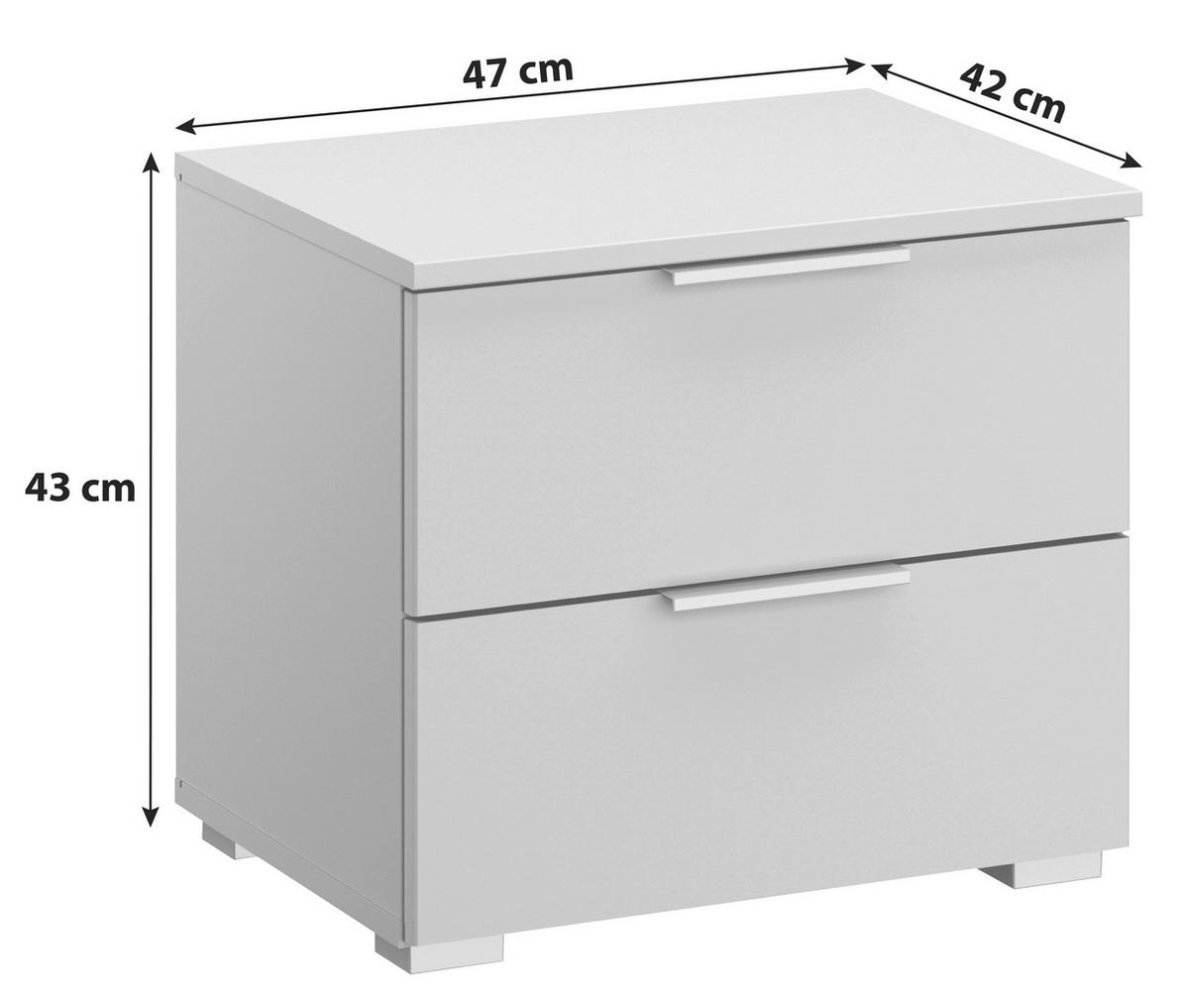 NACHTTISCH 47/43/42 cm  in Hellgrau  - Hellgrau/Alufarben, Modern, Holzwerkstoff (47/43/42cm) - Rauch Möbel