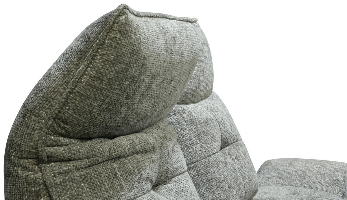 Sofa inkl. Funktionen Chenille Grau  - Schwarz/Grau, Design, Textil/Metall (200/100/100-120cm) - Celina Home
