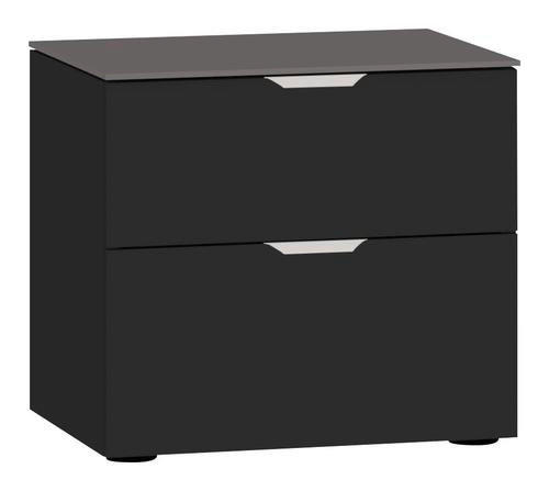 NACHTSCHRANK 45/42/43 cm  - Edelstahlfarben/Dunkelgrau, Design, Glas/Holzwerkstoff (45/42/43cm) - Jutzler
