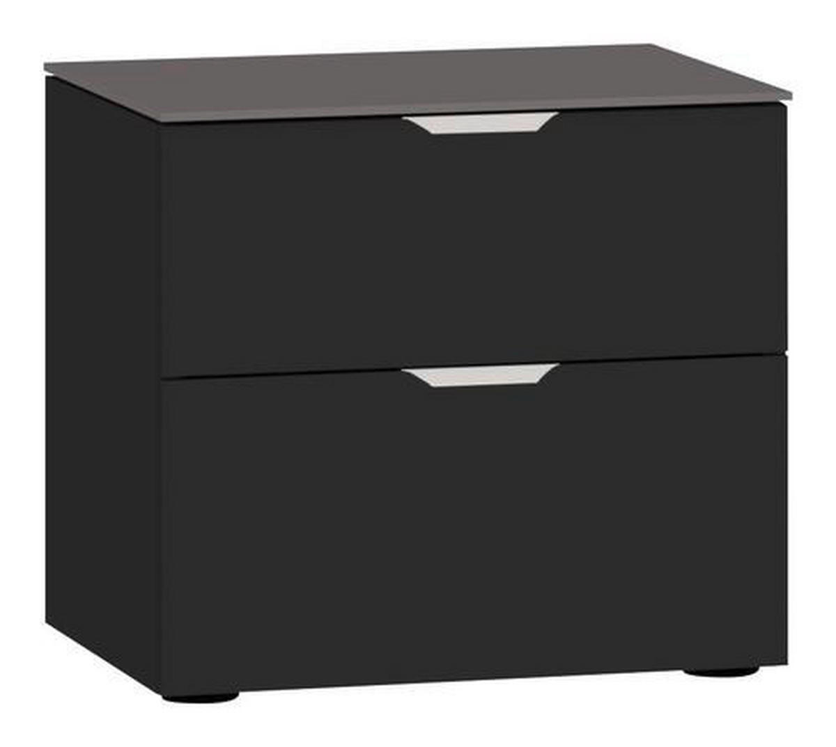 NACHTSCHRANK 45/42/43 cm  - Edelstahlfarben/Dunkelgrau, Design, Glas/Holzwerkstoff (45/42/43cm) - Jutzler