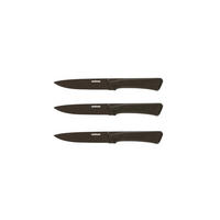 SET NOŽEV ZA ZREZKE  Black Edge nerjaveče jeklo nerjaveče jeklo 18/10, nerjaveče ledeno kaljeno        - črna, Basics, kovina/umetna masa - Sambonet
