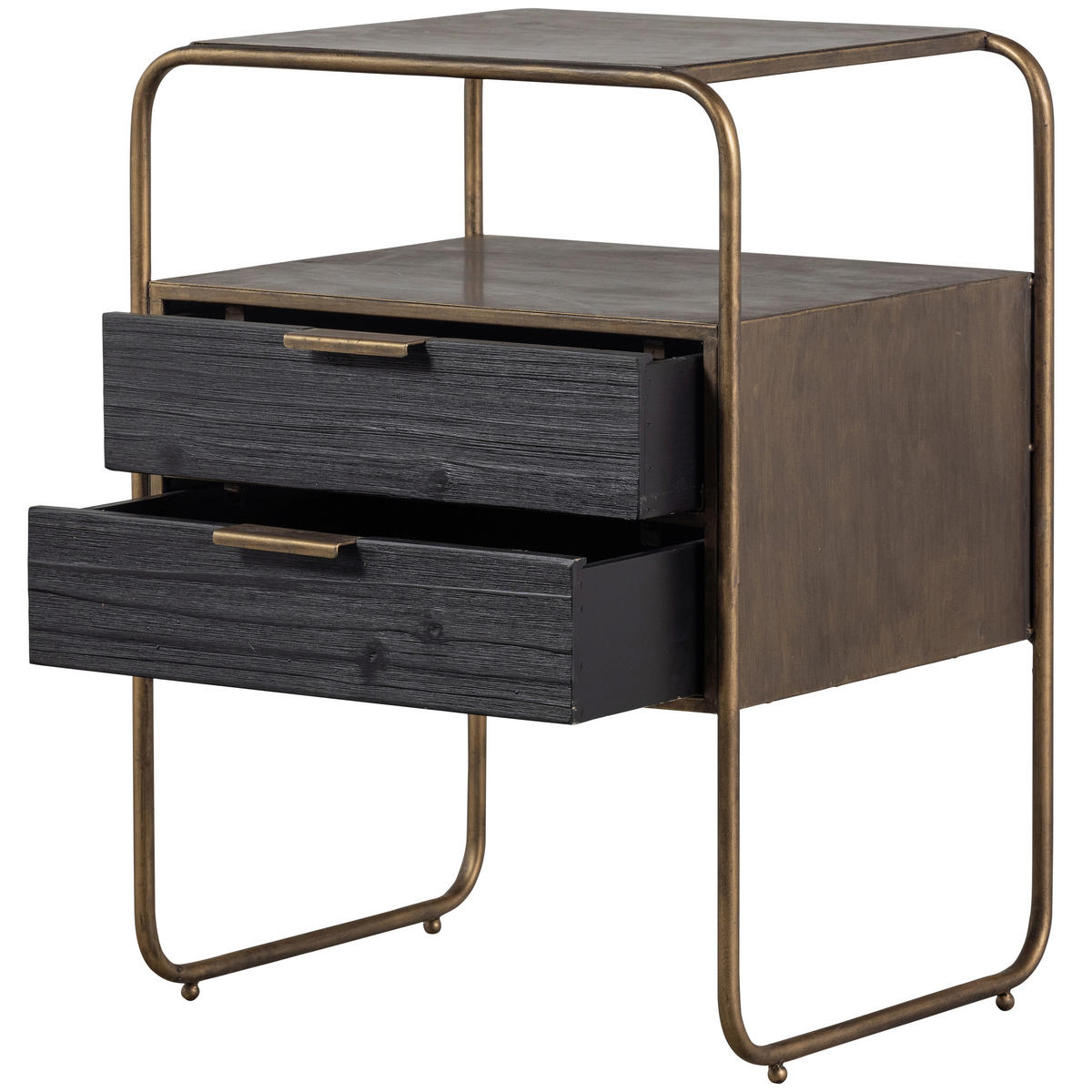 NACHTTISCH  in Messingfarben  - Messingfarben/Schwarz, Design, Holz/Metall (45/38/62cm) - Livetastic