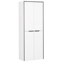 HOCHSCHRANK 62,8/163,3/32,0 cm  - Weiß Hochglanz/Schwarz, Basics, Glas/Holzwerkstoff (62,8/163,3/32,0cm) - Voleo