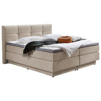 BOXSPRINGBETT 180/200 cm  in Naturfarben  - Schwarz/Naturfarben, KONVENTIONELL, Kunststoff/Textil (180/200cm) - Carryhome