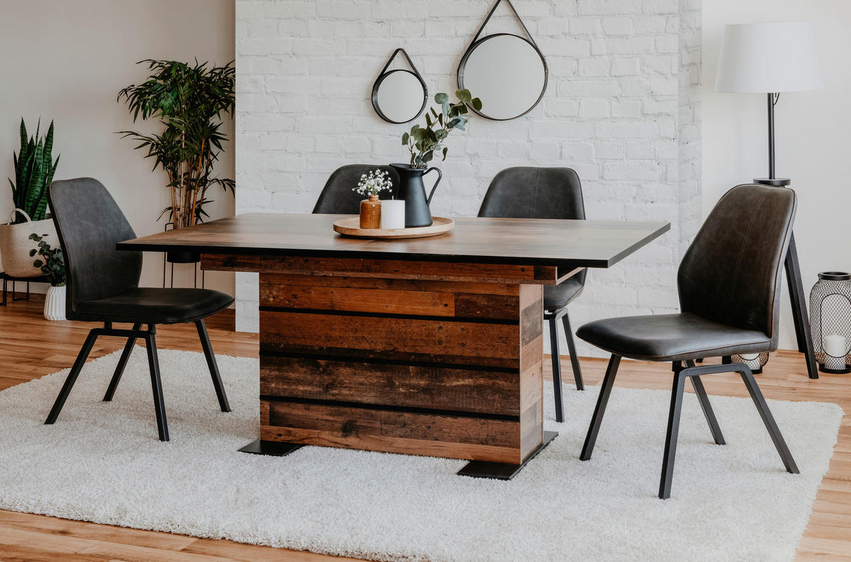 ESSTISCH Braun rechteckig  ausziehbar  - Braun, KONVENTIONELL, Holzwerkstoff (160/90/75cm) - MID.YOU