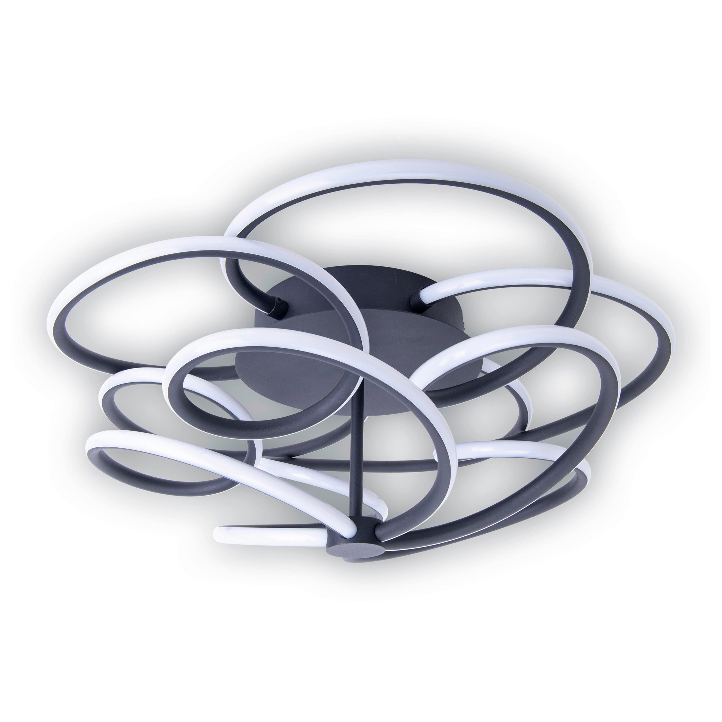 LED-DECKENLEUCHTE    57 cm cm  - Schwarz, Basics, Metall (57 cmcm) - Näve