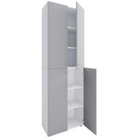 SCHUHSCHRANK Grau, Weiß  - Silberfarben/Schwarz, Design, Holzwerkstoff/Kunststoff (70/220/40cm) - MID.YOU