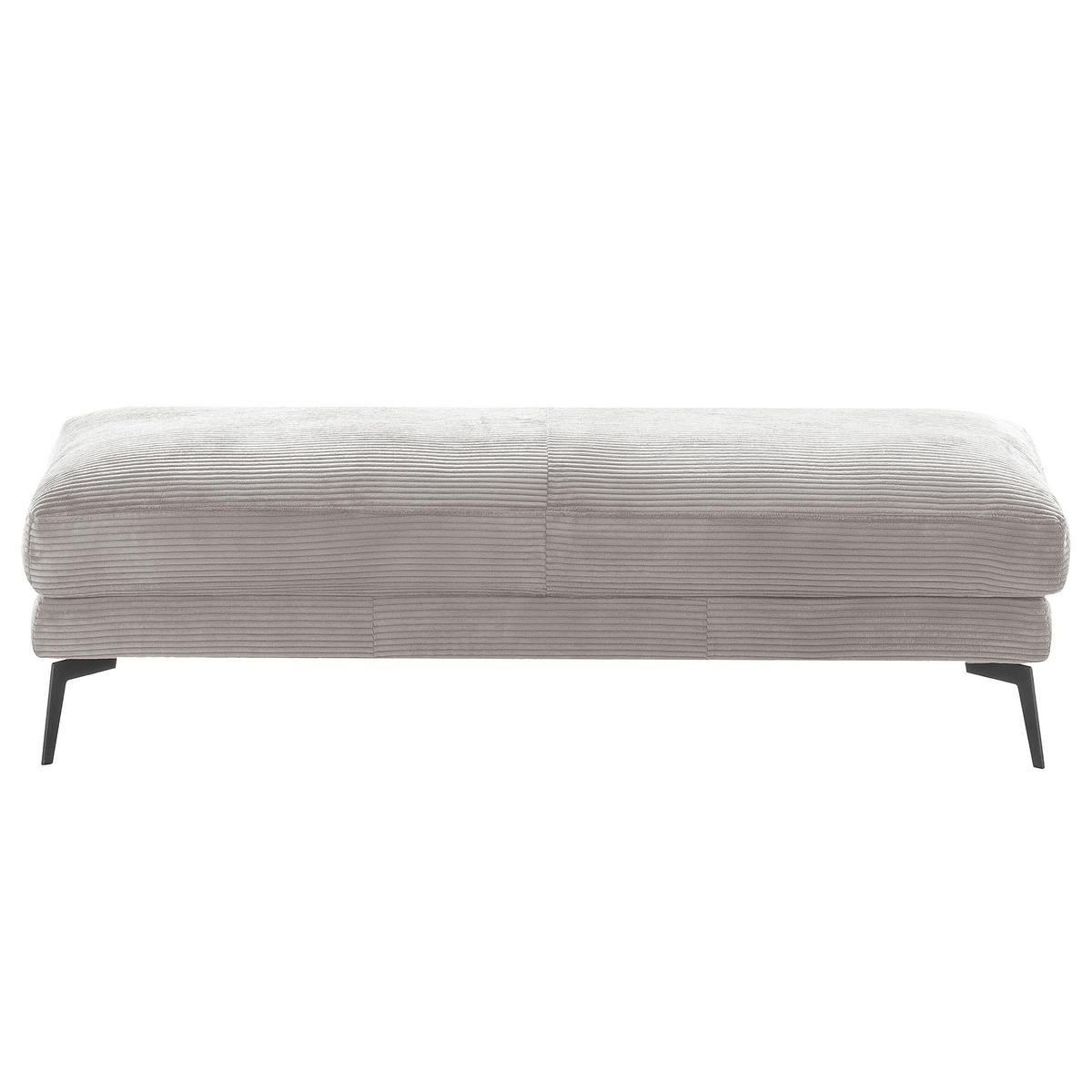 HOCKER Textil Hellgrau  - Hellgrau/Schwarz, Design, Textil/Metall (163/46/62cm) - Livetastic