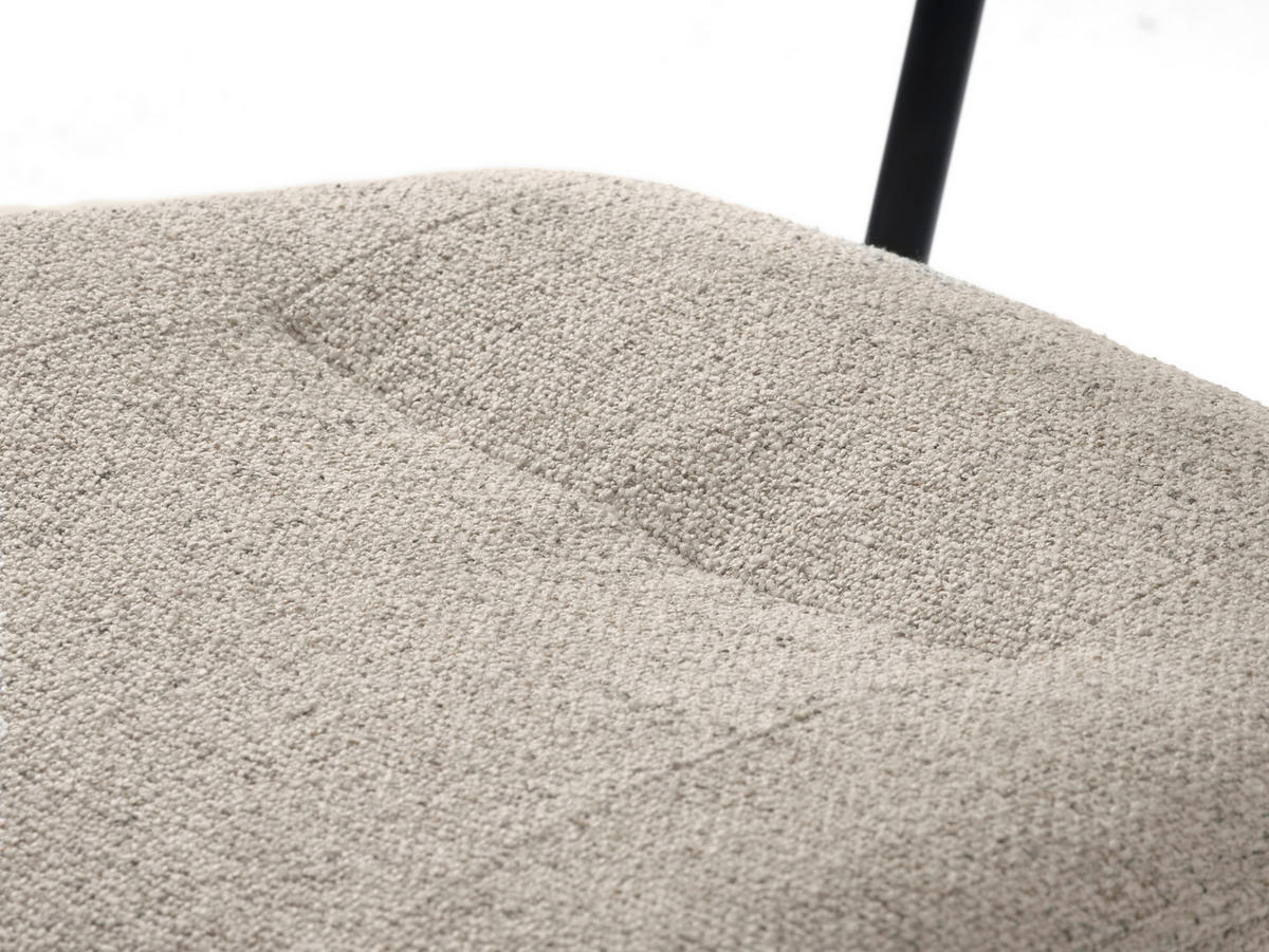 STOL 2 styck  bouclé  cremefärgad  - svart/cremefärgad, Modern, metall/textil (50/98/50cm) - Niels Andersson