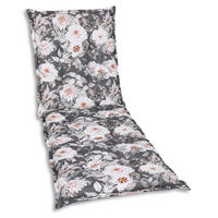 LIEGENAUFLAGE in Anthrazit, Grau, Weiß Blume  - Anthrazit/Weiß, Basics, Textil (60/9/190cm)