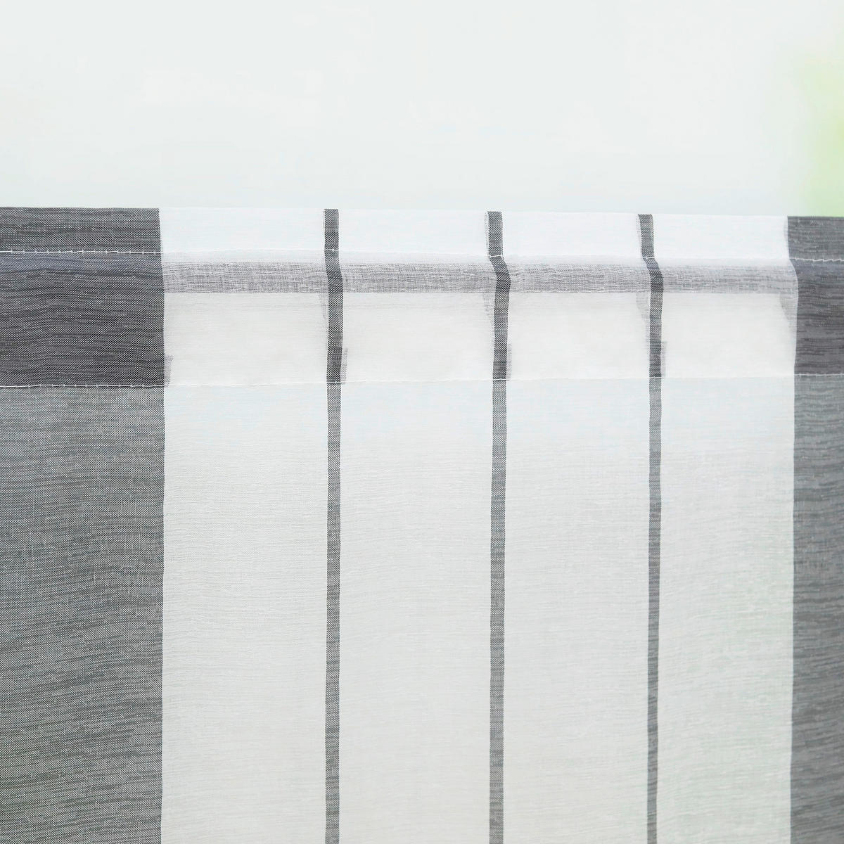 KURZGARDINE   120/45 cm   - Weiß/Grau, Basics, Textil (120/45cm) - Joyswahl