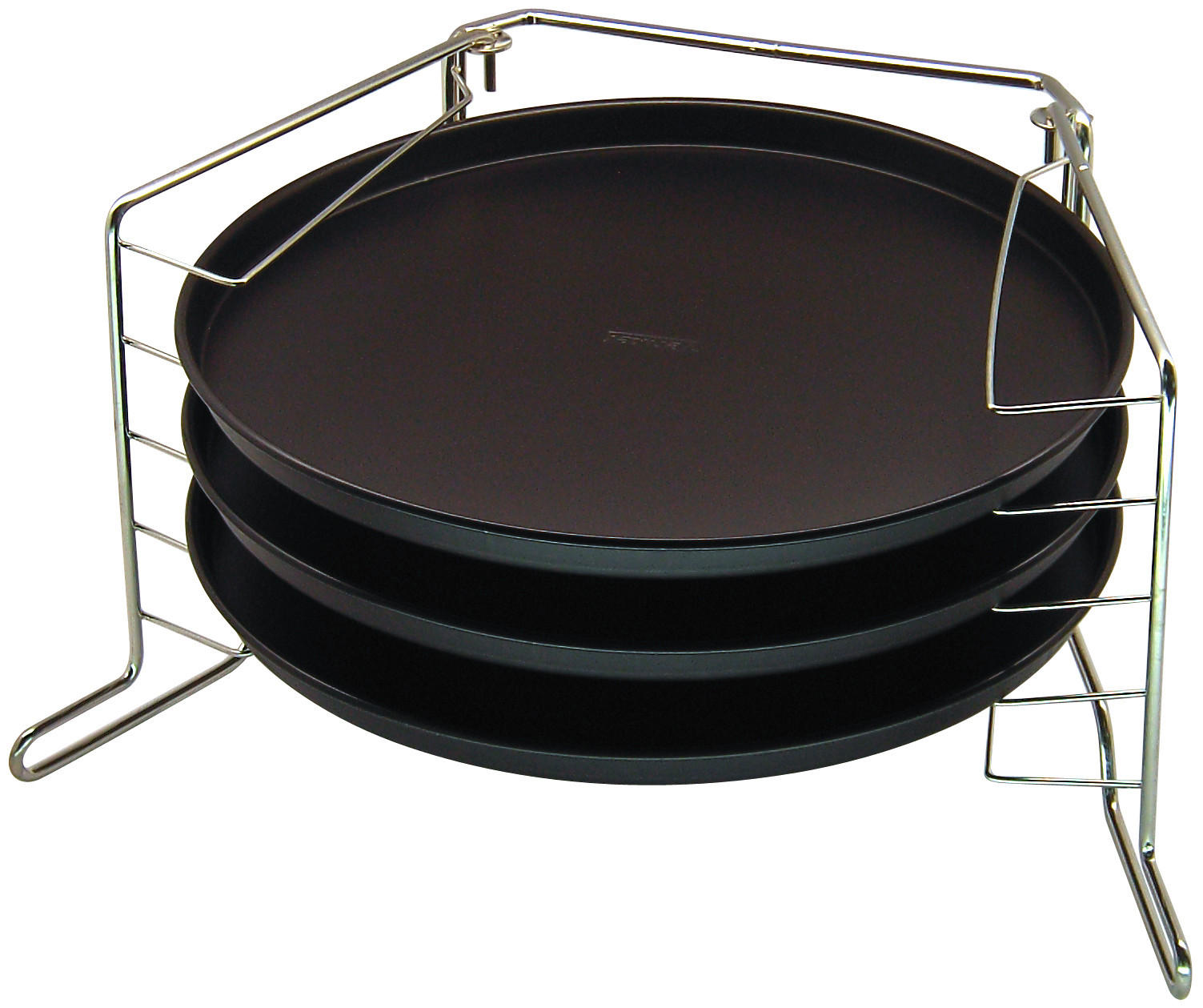 Pizzabackblech-Set, 4-tlg. - Schwarz, Metall (29/1,5cm) - Zenker