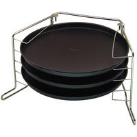 Pizzabackblech-Set, 4-tlg. - Schwarz, Metall (29/1,5cm) - Zenker