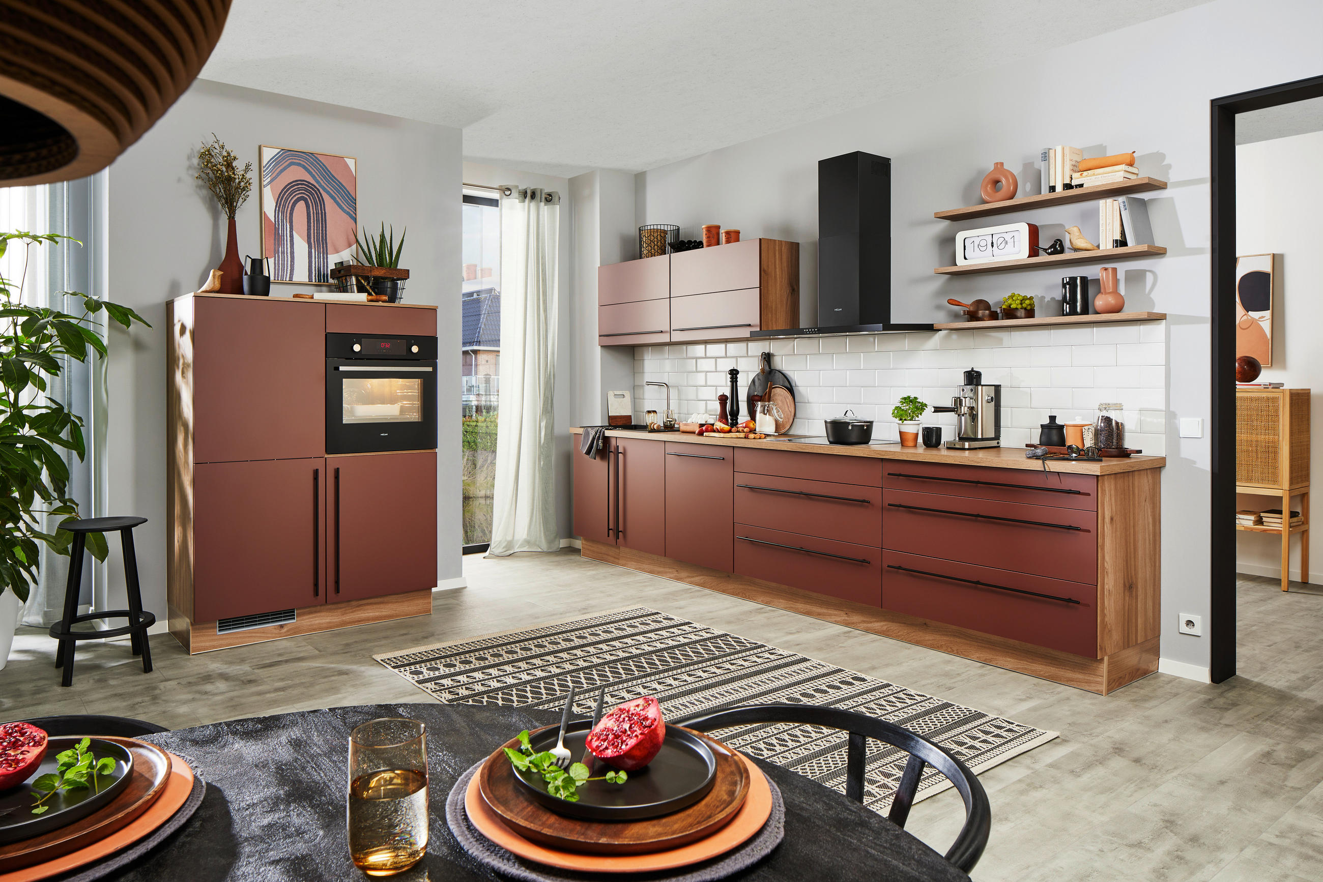 KUCHYŇA NA MIERU VE120 - červená, Basics, kompozitné drevo - Venda