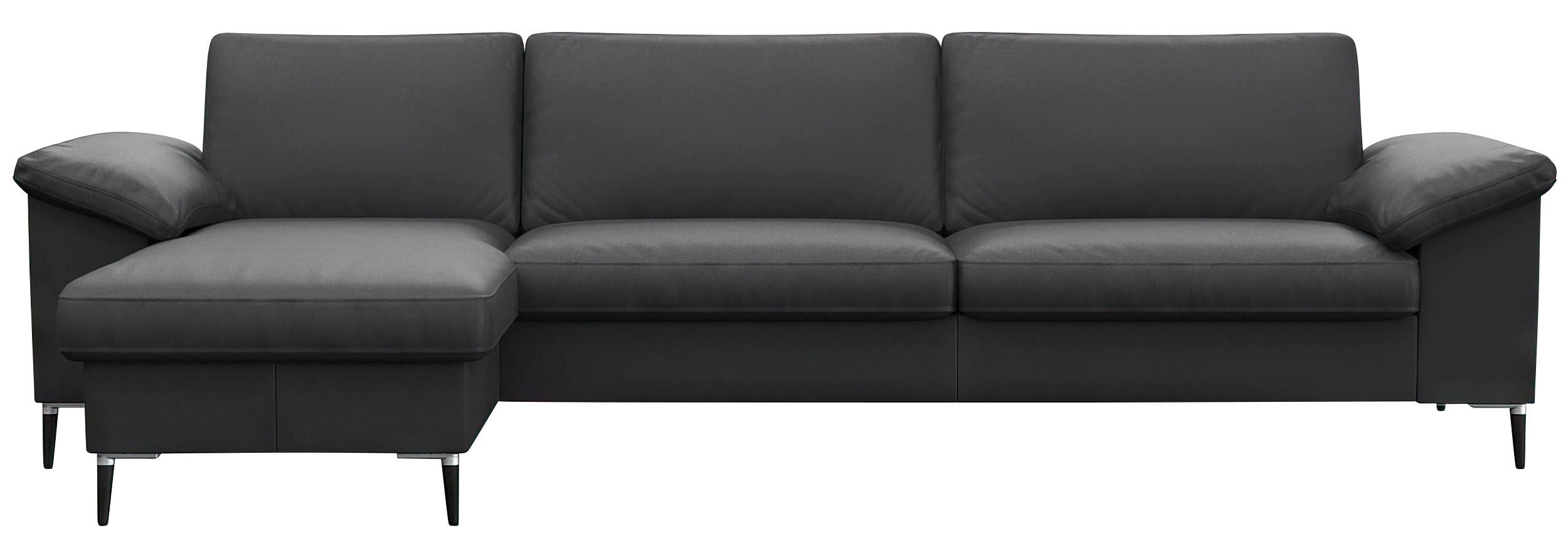 Freisteller von Livetastic ECKSOFA Schwarz Echtleder.