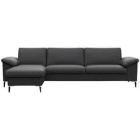 Freisteller von Livetastic ECKSOFA Schwarz Echtleder.