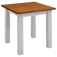 ESSTISCH in Holz 78/78/78 cm  - Bernsteinfarben/Weiß, ROMANTIK / LANDHAUS, Holz (78/78/78cm) - Boxxx