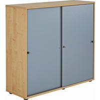AKTENSCHRANK Silberfarben, Ahornfarben  - Silberfarben/Ahornfarben, KONVENTIONELL, Holzwerkstoff (120/110/40cm) - Venda