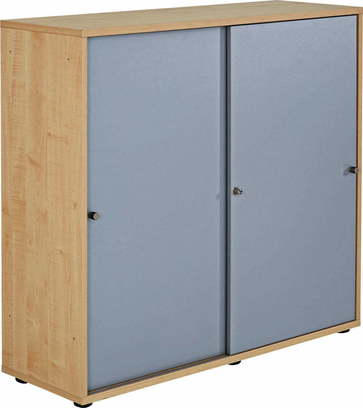 AKTENSCHRANK Silberfarben, Ahornfarben  - Silberfarben/Ahornfarben, KONVENTIONELL, Holzwerkstoff (120/110/40cm) - Venda