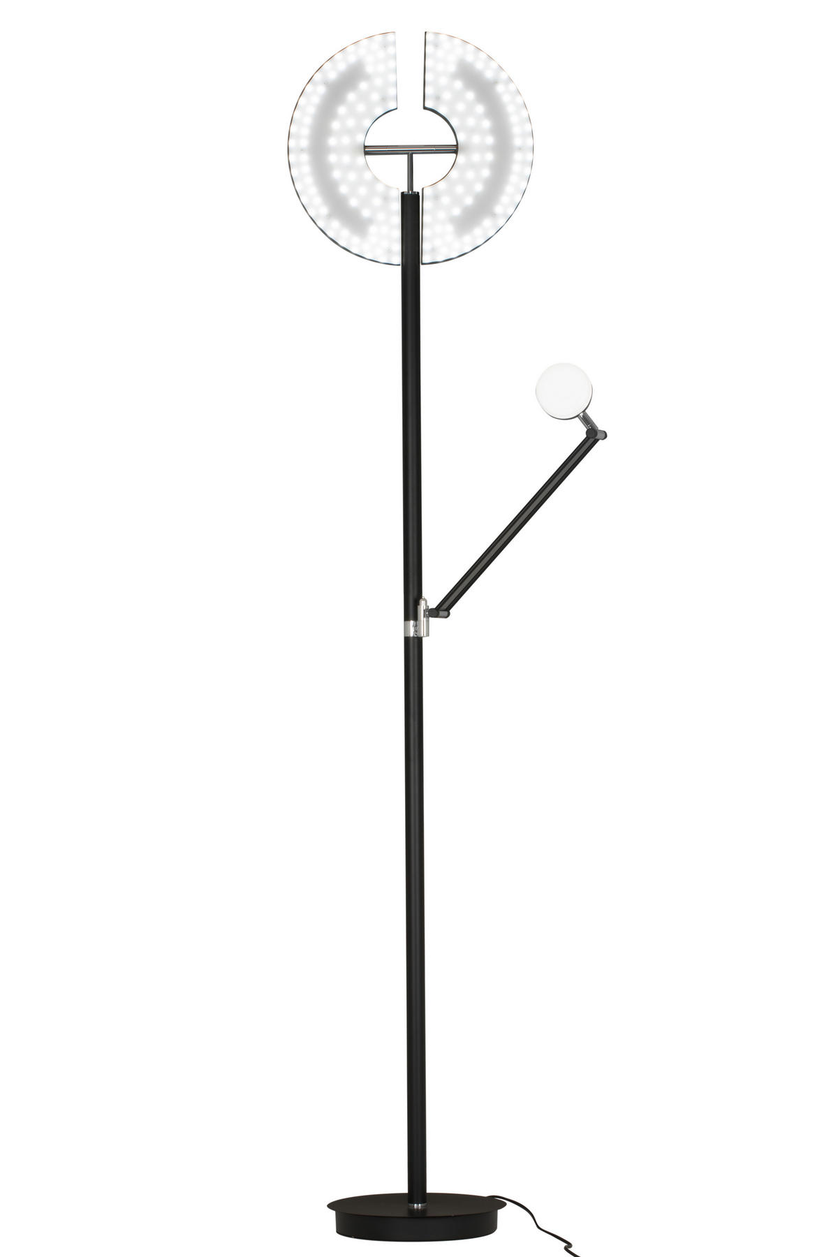 STOJACIA LED LAMPA, 41/39,35/182,80 cm - čierna/prírodná farba, Basics, kov/drevo (41/39,35/182,80cm) - Dieter Knoll