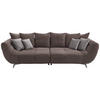 BIGSOFA Webstoff Braun  - Edelstahlfarben/Braun, LIFESTYLE, Textil/Metall (300/79/133cm) - Hom`in