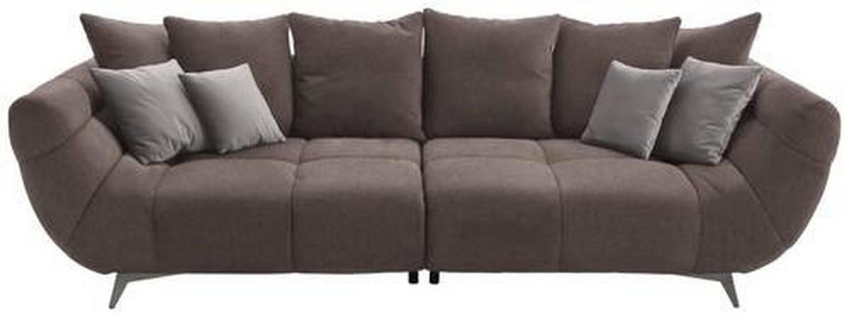 BIGSOFA Webstoff Braun  - Edelstahlfarben/Braun, LIFESTYLE, Textil/Metall (300/79/133cm) - Hom`in