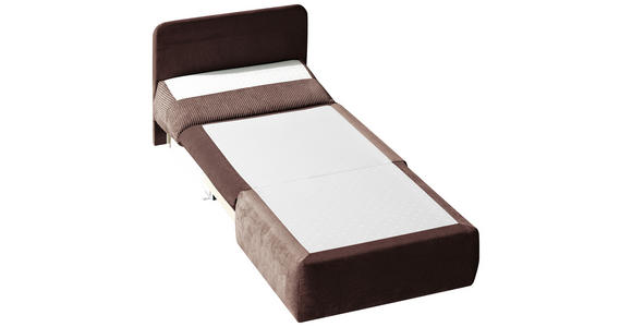 SCHLAFSESSEL mit Lederlook Braun - Braun, Design, Kunststoff/Textil (90/89/83cm) - Novel