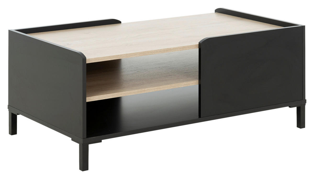 COUCHTISCH in Holzwerkstoff 106/60/42 cm  - Kastanienfarben/Schwarz, MODERN, Holzwerkstoff/Kunststoff (106/60/42cm) - MID.YOU