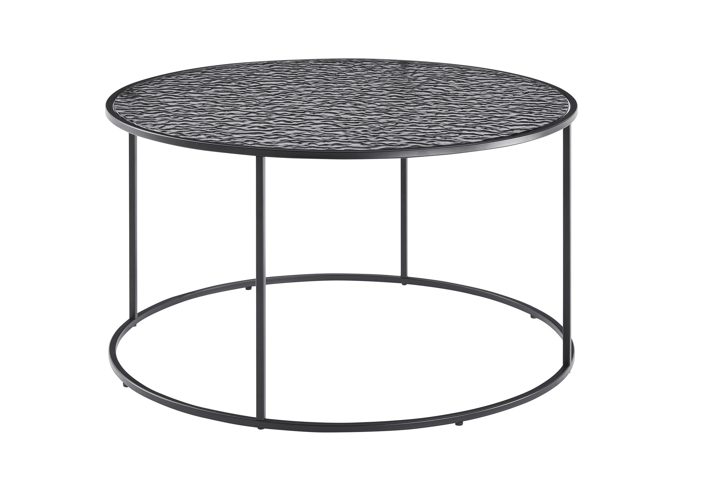 COUCHTISCH in Metall, Glas 80/80/45 cm  - Schwarz, Design, Glas/Metall (80/80/45cm) - Livetastic