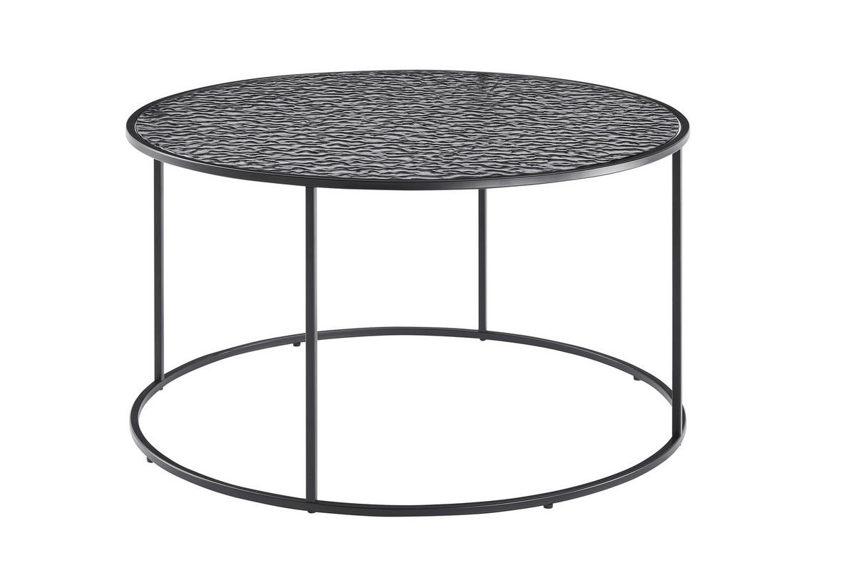 COUCHTISCH Rauchglas 80/80/45 cm rund Schwarz  - Schwarz, Design, Glas/Metall (80/80/45cm) - Livetastic