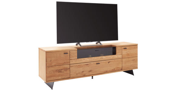 LOWBOARD Wildeiche  210/70/50 cm  - Wildeiche/Anthrazit, Natur, Glas/Holz (210/70/50cm) - Linea Natura