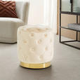 HOCKER Samt Kiefer Goldfarben, Beige  - Beige/Goldfarben, Trend, Holz/Textil (37,5/40/37,5cm) - Xora