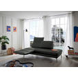 RÉCAMIERE in Echtleder Dunkelgrau  - Chromfarben/Dunkelgrau, Design, Leder/Metall (209/85-109/95-16cm) - Dieter Knoll