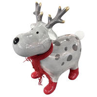 ELAN DECORATIV - roșu/gri, Trend, ceramică/textil (15,7/7,5/18,5cm) - X-Mas