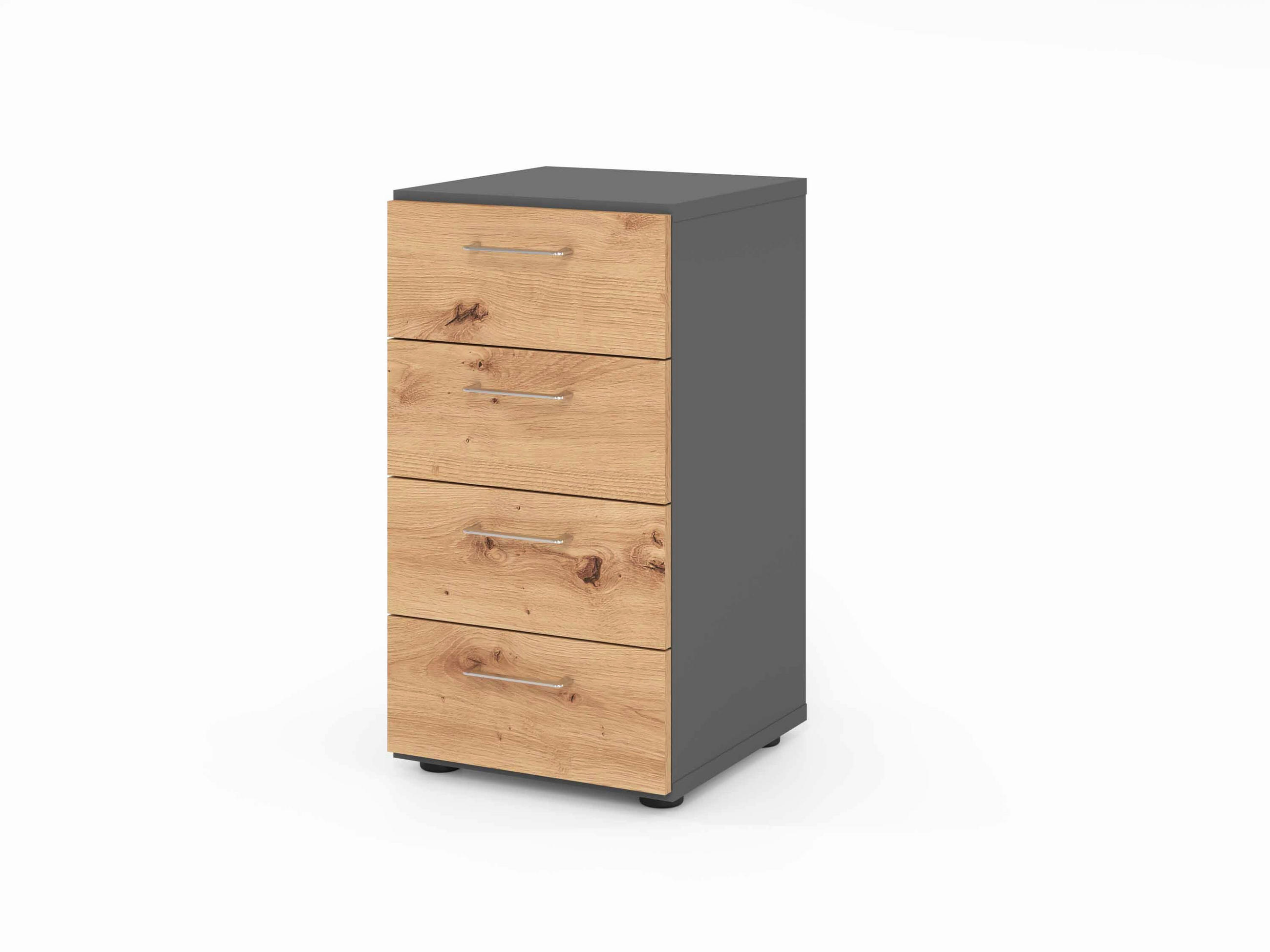 AKTENSCHRANK Graphitfarben, Eiche dunkel  - Eiche dunkel/Graphitfarben, Basics, Holzwerkstoff (40/74,8/41,7cm) - Venda