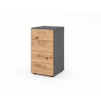 AKTENSCHRANK Graphitfarben, Eiche dunkel  - Eiche dunkel/Graphitfarben, Basics, Holzwerkstoff (40/74,8/41,7cm) - Venda