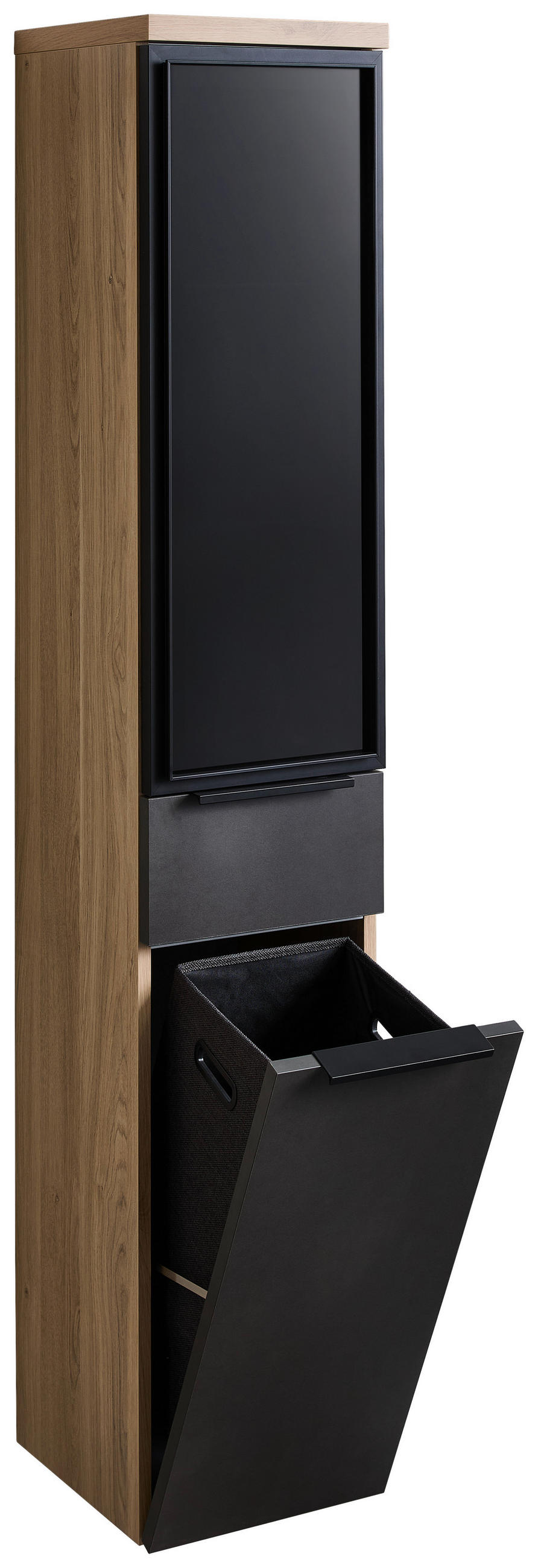 HOCHSCHRANK 30,0/160,0/30,0 cm  - Eichefarben/Anthrazit, KONVENTIONELL, Glas/Holzwerkstoff (30,0/160,0/30,0cm) - Dieter Knoll