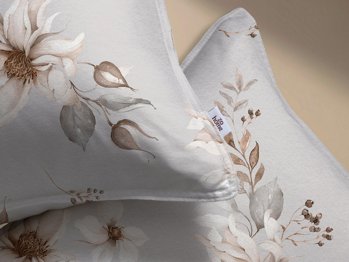 BETTWÄSCHE Elara Flanell 155/220 cm  - Grau, Basics, Textil (155/220cm)