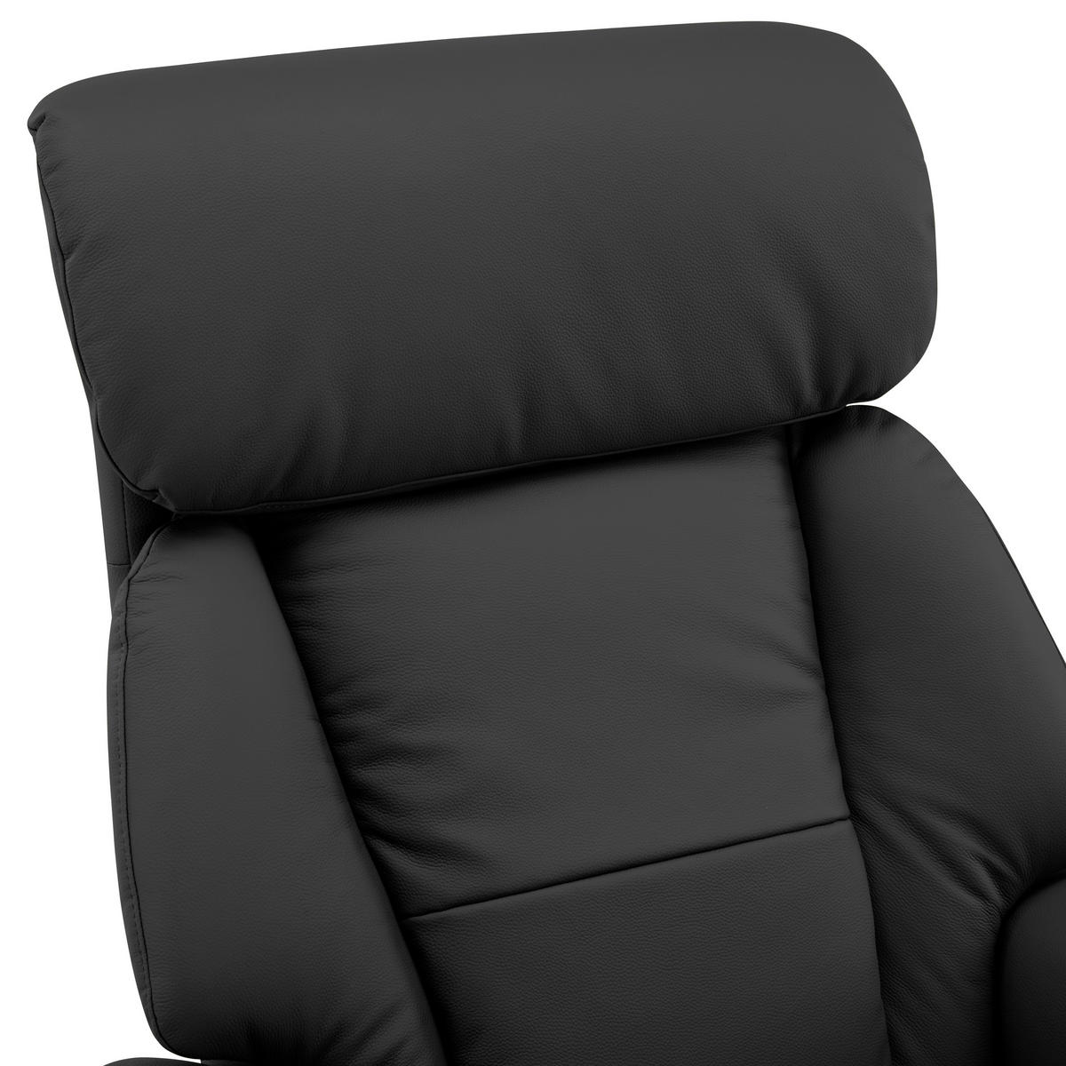 MASÁŽNE KRESLO, textil, koža, čierna - čierna/strieborná, Design, kov/koža (76/107/82cm) - Livetastic