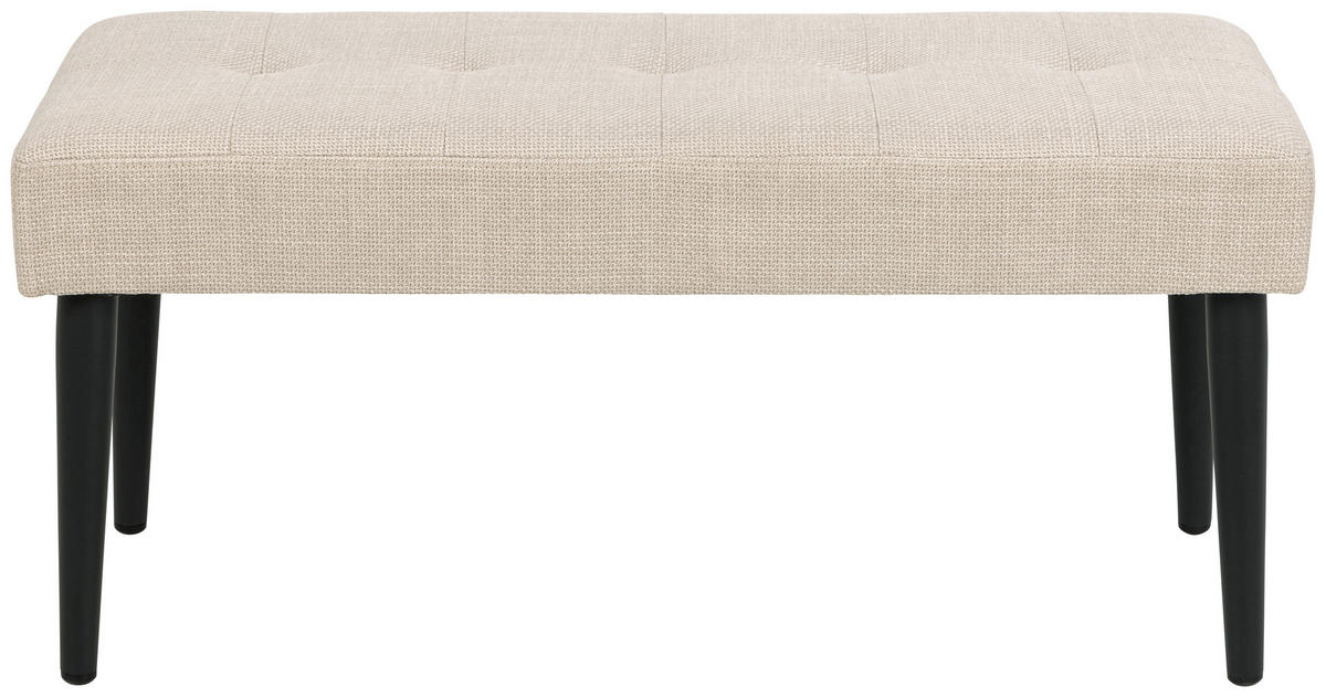 BÄNK i textil beige  - beige/svart, Design, metall/textil (95/45/38cm) - Livetastic