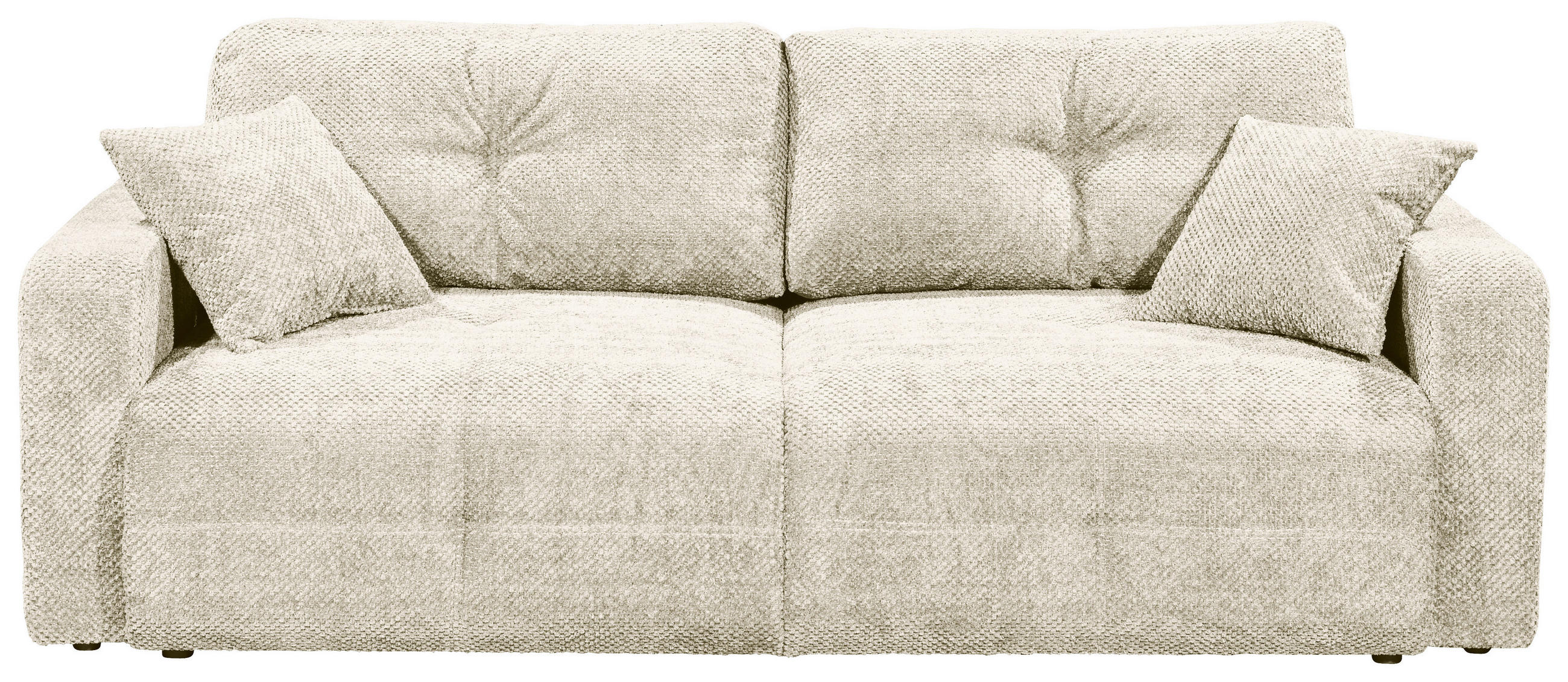 SCHLAFSOFA Mikrovelours Beige  - Beige/Schwarz, KONVENTIONELL, Kunststoff/Textil (235/88/120cm) - MID.YOU