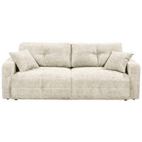 SCHLAFSOFA  mit Schlafen auf Sitzhöhe, Rücken echt, Armteil links, Armteil rechts Mikrovelours Beige  - Beige/Schwarz, KONVENTIONELL, Kunststoff/Textil (235/88/120cm) - MID.YOU
